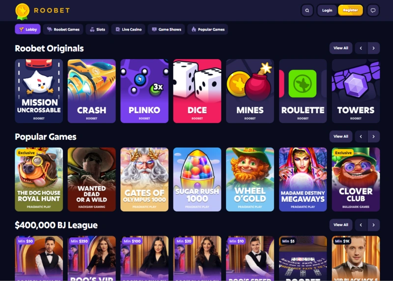 roobet games page