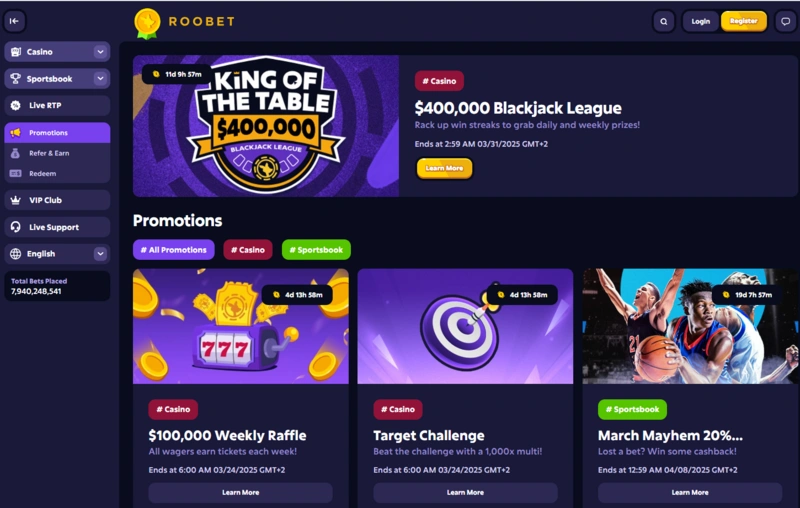 roobet promotions page